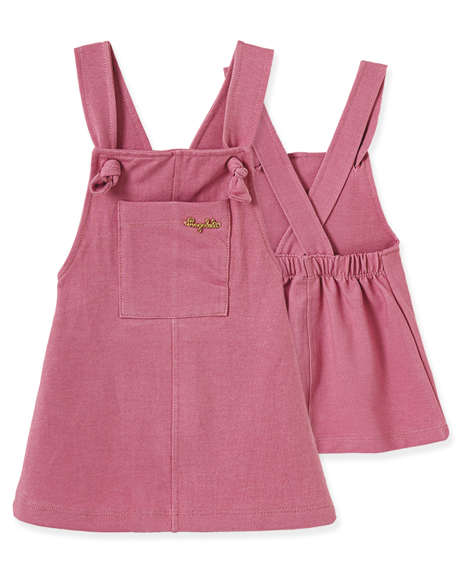 Salopete infantil Nostalgic Pink em cotton jeans light Pingo Lelê