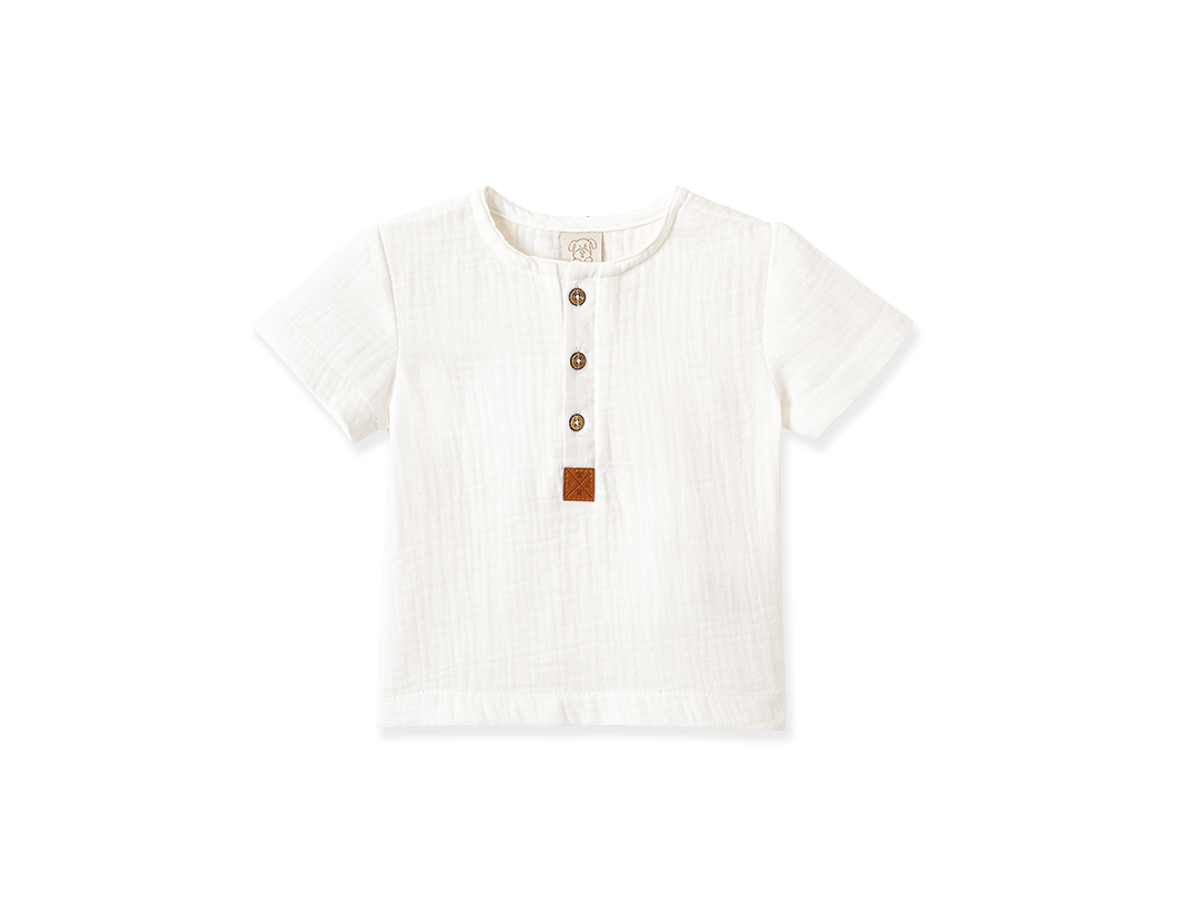 Camisa Manga Curta Tecido Plano Texturizado Ref. 68994 – foto do produto