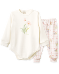 Conjunto Body Manga Longa e Calça Xadrez Floral – foto do produto