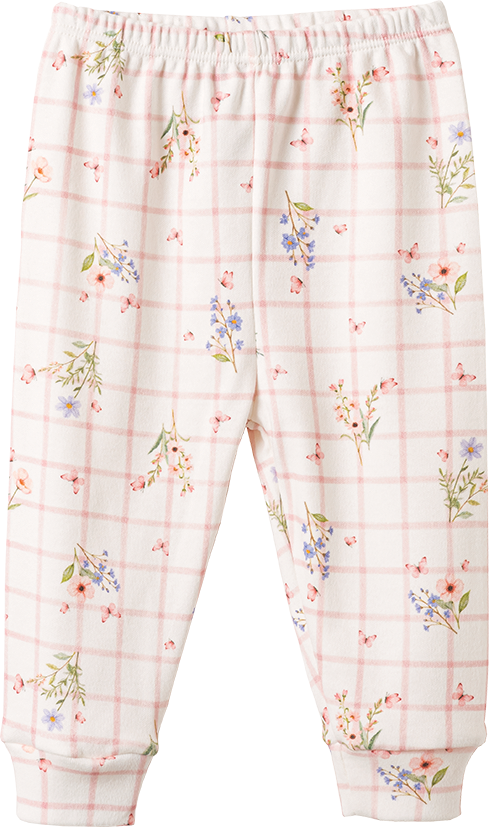 Conjunto Body Manga Longa e Calça Xadrez Floral – foto do produto