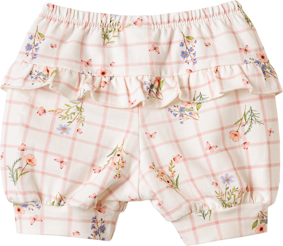 Conjunto Body Manga Curta e Shorts Xadrez Floral – foto do produto