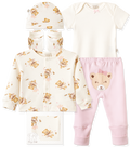 Kit Presente 5 Peças - Body Manga Curta, Casaco, Calça, Touca e Luva Ursa e Balões – foto do produto