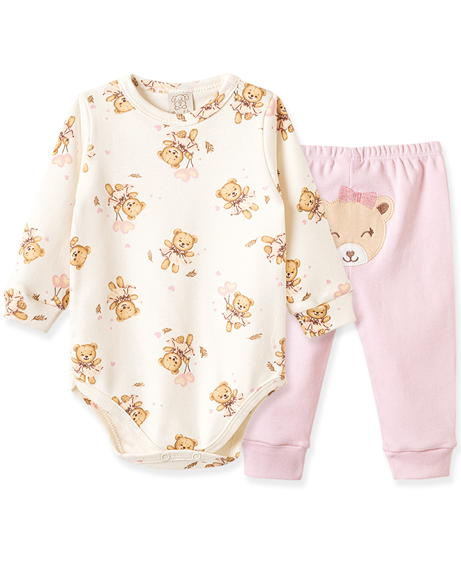 Conjunto Body Manga Longa e Calça Ursa e Balões – foto do produto