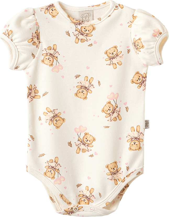 Conjunto Body Manga Curta e Shorts Ursa e Balões – foto do produto