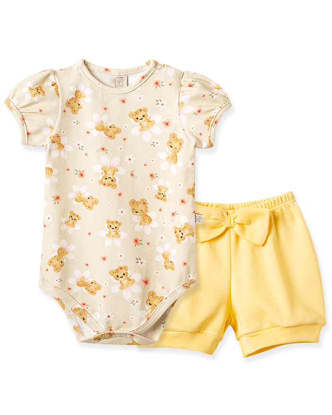 Conjunto Body Manga Curta e Shorts Tigrinha – foto do produto