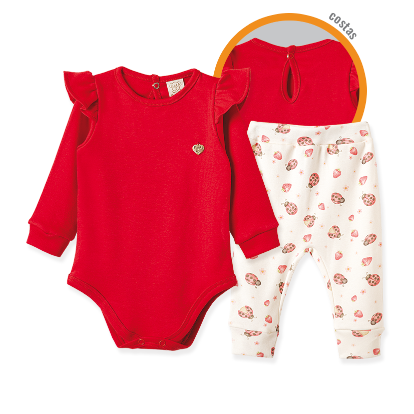 Conjunto Body Manga Longa e Calça Joaninha – foto do produto