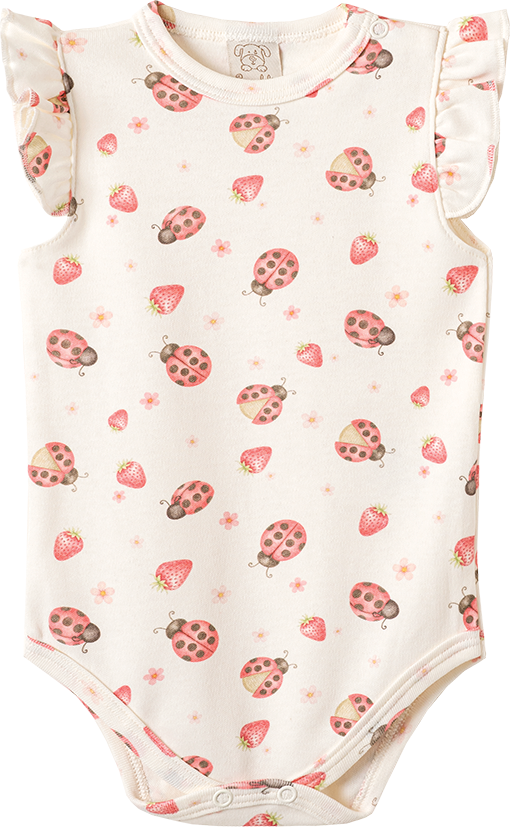 Conjunto Body Manga Curta e Shorts Joaninha – foto do produto