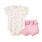 Conjunto Body Manga Curta e Shorts Borboletas Pequeninas – foto do produto