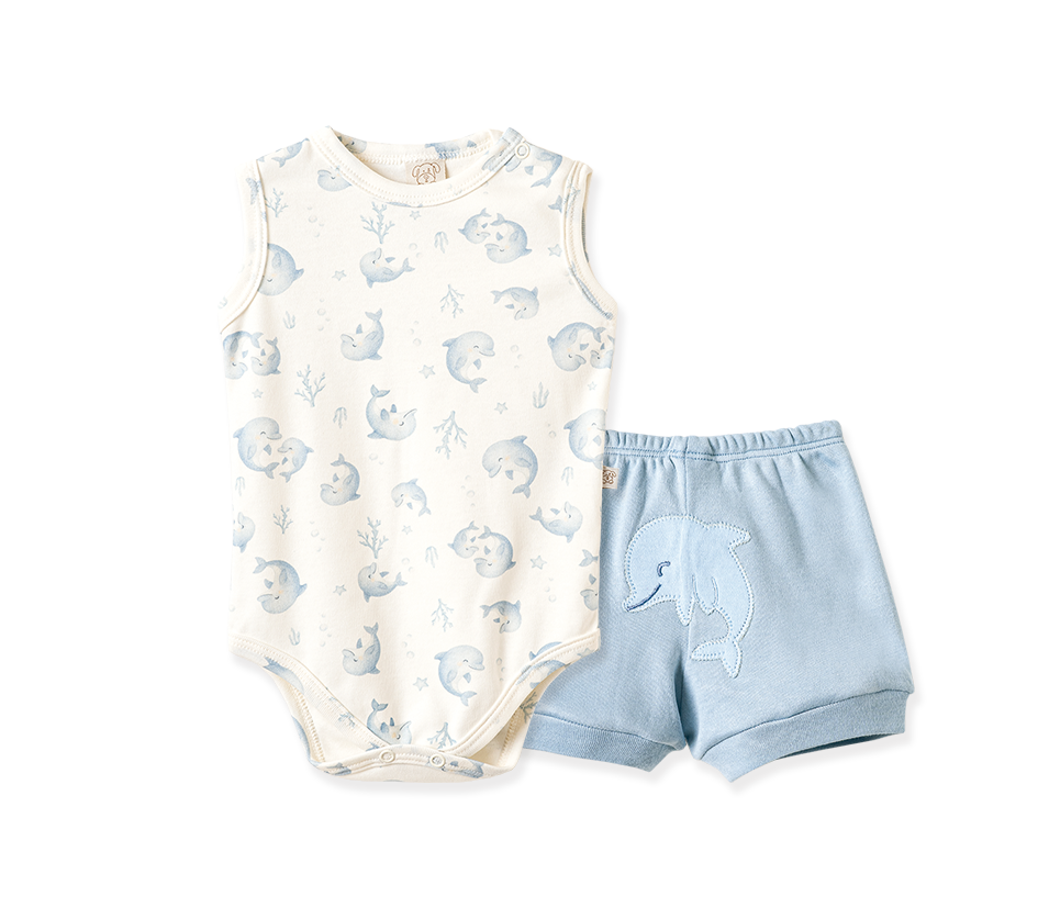 Conjunto Body Regata e Shorts Fundo Do Mar – foto do produto