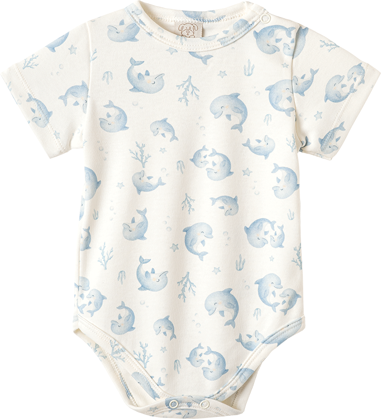 Conjunto Body Manga Curta e Shorts Fundo Do Mar – foto do produto