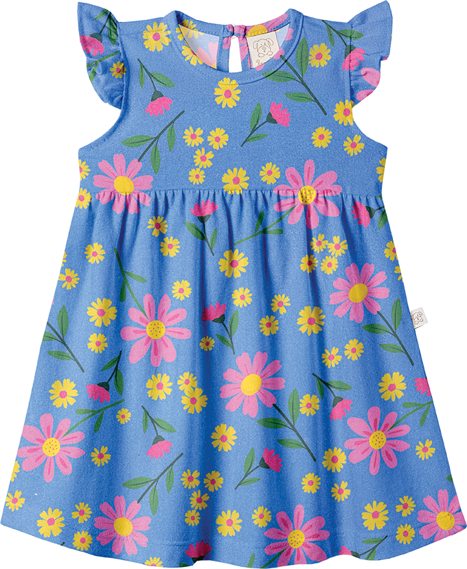 Conjunto Vestido e Calcinha Primavera Azul – foto do produto