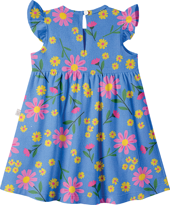 Conjunto Vestido e Calcinha Primavera Azul – foto do produto