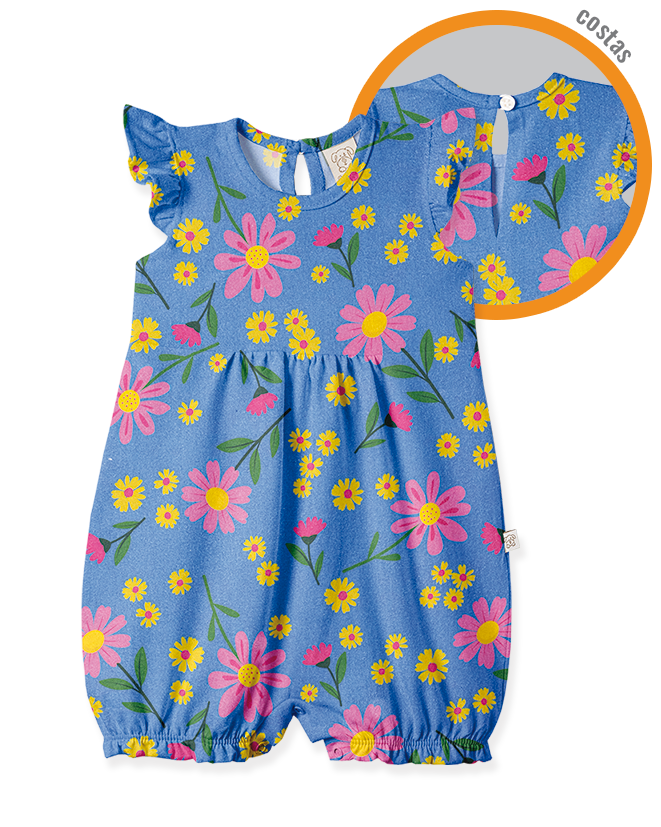 Macacão Curto Primavera Azul – foto do produto