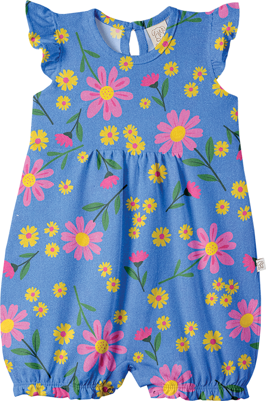Macacão Curto Primavera Azul – foto do produto