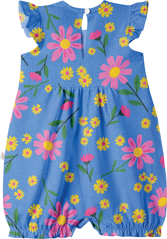 Macacão Curto Primavera Azul – foto do produto
