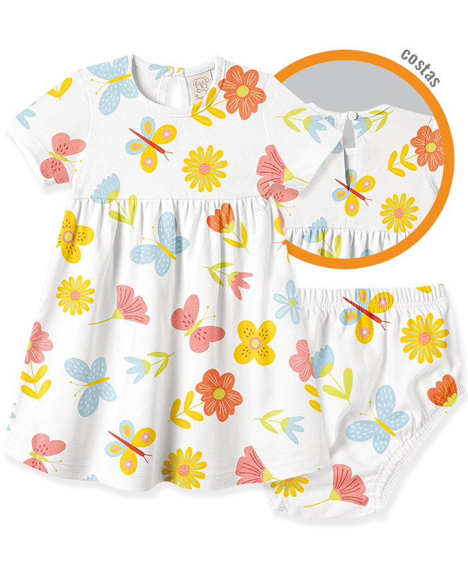 Conjunto Vestido e Calcinha Jardim Encantado – foto do produto