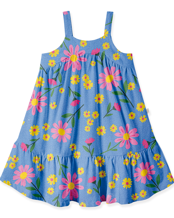 Vestido Com Alça Primavera Azul – foto do produto