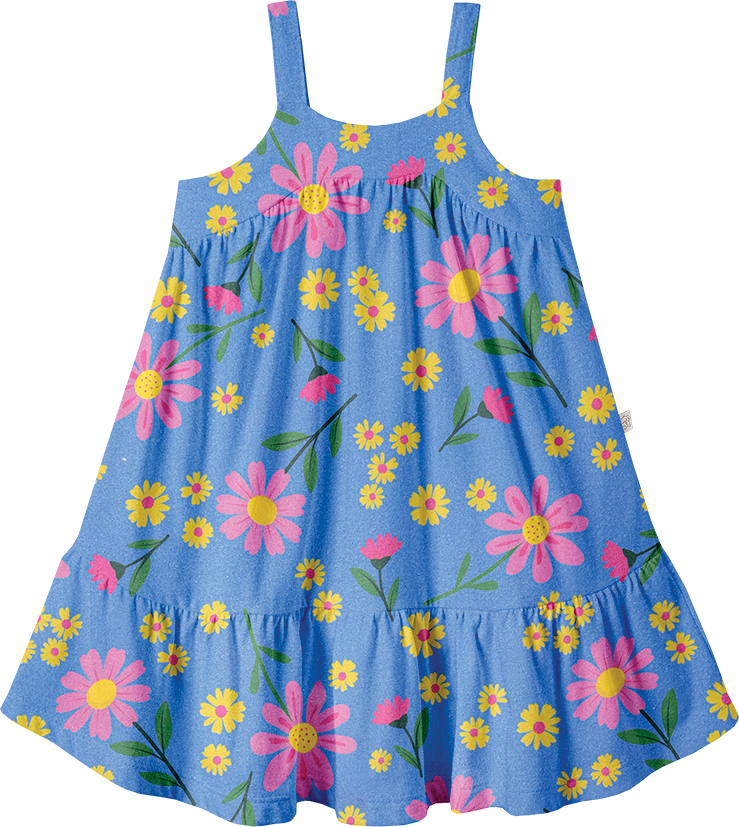 Vestido Com Alça Primavera Azul – foto do produto