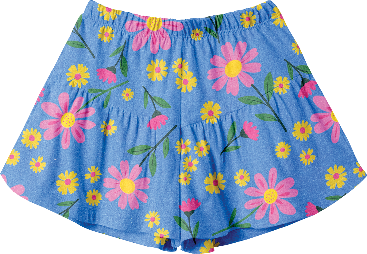 Conjunto Blusa Manga Curta e Shorts Primavera Azul – foto do produto