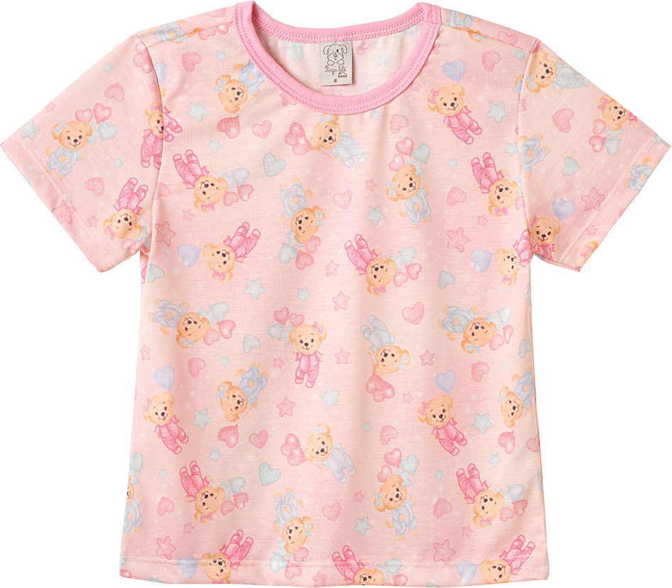 Conjunto Blusa Manga Curta e Shorts Cachorrinhos e Balões – foto do produto