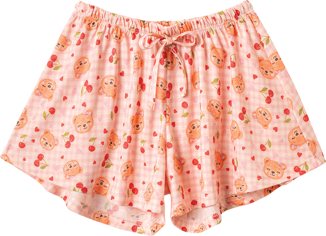 Conjunto Blusa Manga Curta e Shorts Ursos e Cerejas – foto do produto