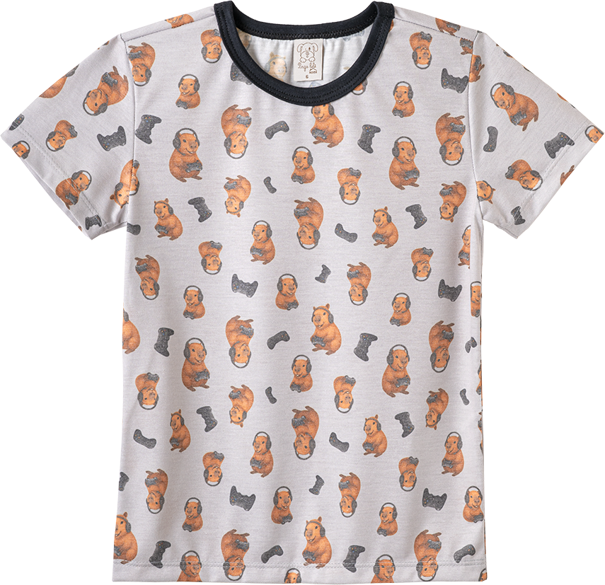 Conjunto Camiseta Manga Curta e Bermuda Capivara Gamer – foto do produto