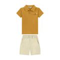 Foto limpa sem recorte de catálogo — Conjunto Camisa Polo em Piquet e Bermuda em Sarja com Elastano — ref. 33127