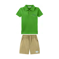 Foto limpa sem recorte de catálogo — Conjunto Camisa Polo em Piquet e Bermuda em Sarja com Elastano — ref. 33131