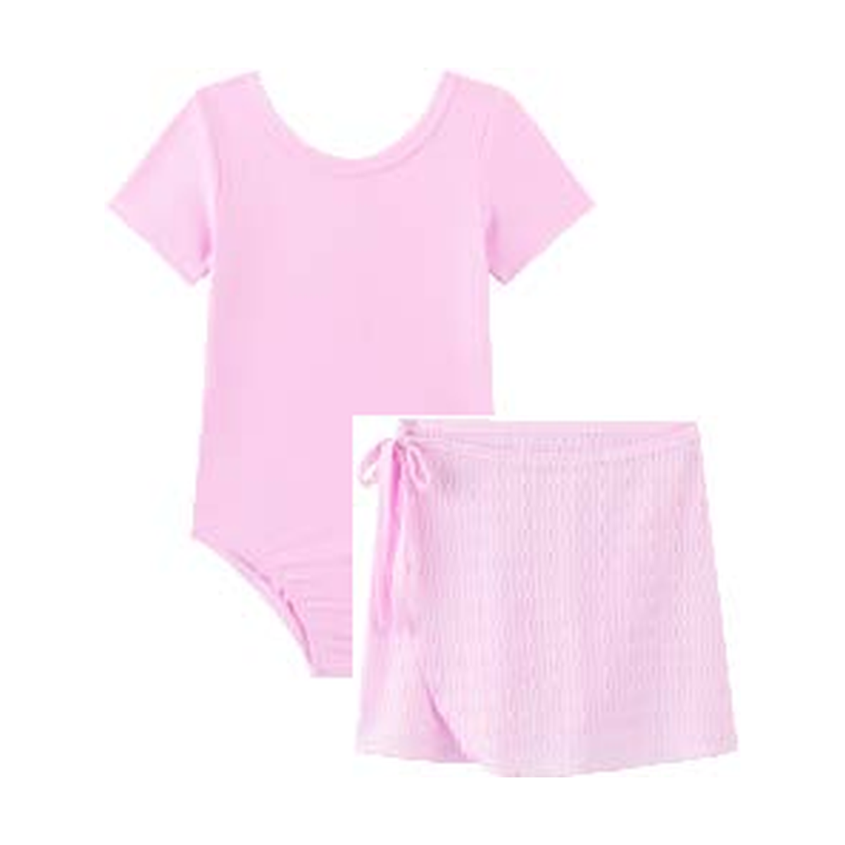 Foto limpa sem recorte de catálogo — Conjunto de Collant em Malha Milli Comfy e Saia em Tela Romantic — ref. 47450