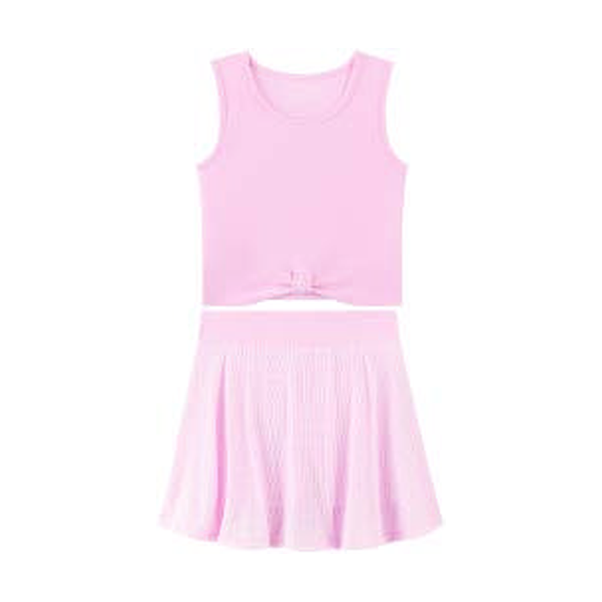 Foto limpa sem recorte de catálogo — Conjunto de Top em Malha Milli Comfy e Saia em Tela Romantic — ref. 49640