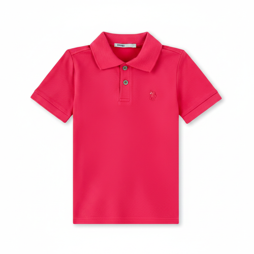 Camisa Polo Infantil Rosa em Alta Resolução