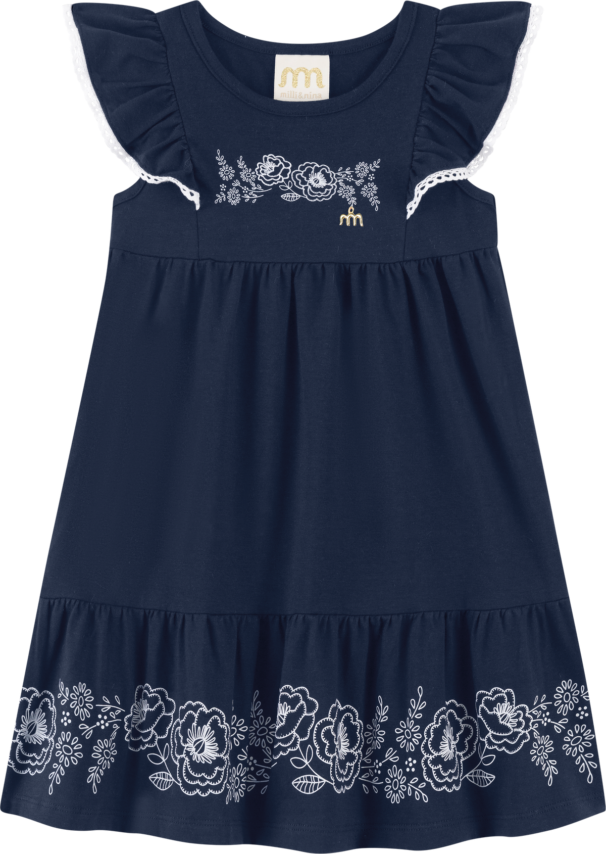Foto oficial em alta — Vestido em Cotton Penteado — AZ0200 — frente