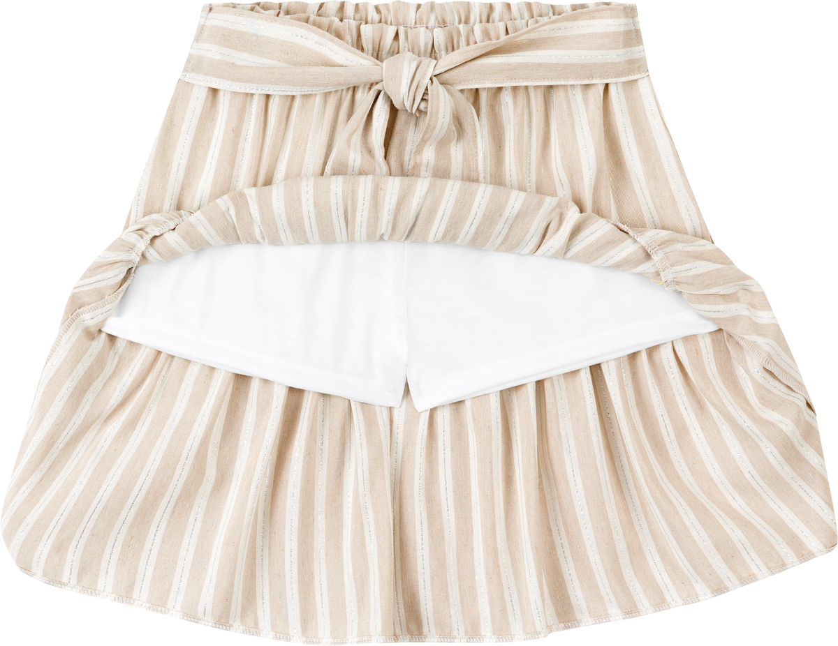 Foto oficial em alta — Blusa em Cotton Penteado e Saia em Tecido Sand Glow — BG0026 — detalhe 1