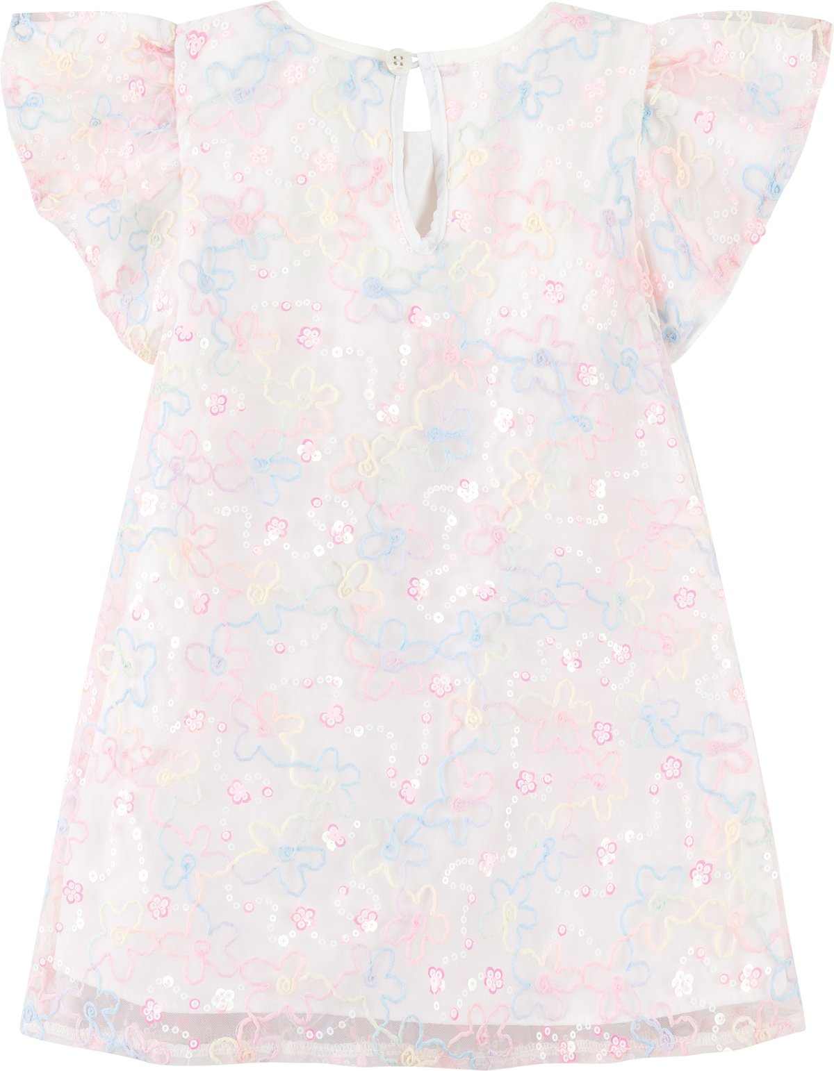 Foto oficial em alta — Vestido em Tule Brilho de Primavera — BC0014 — costas