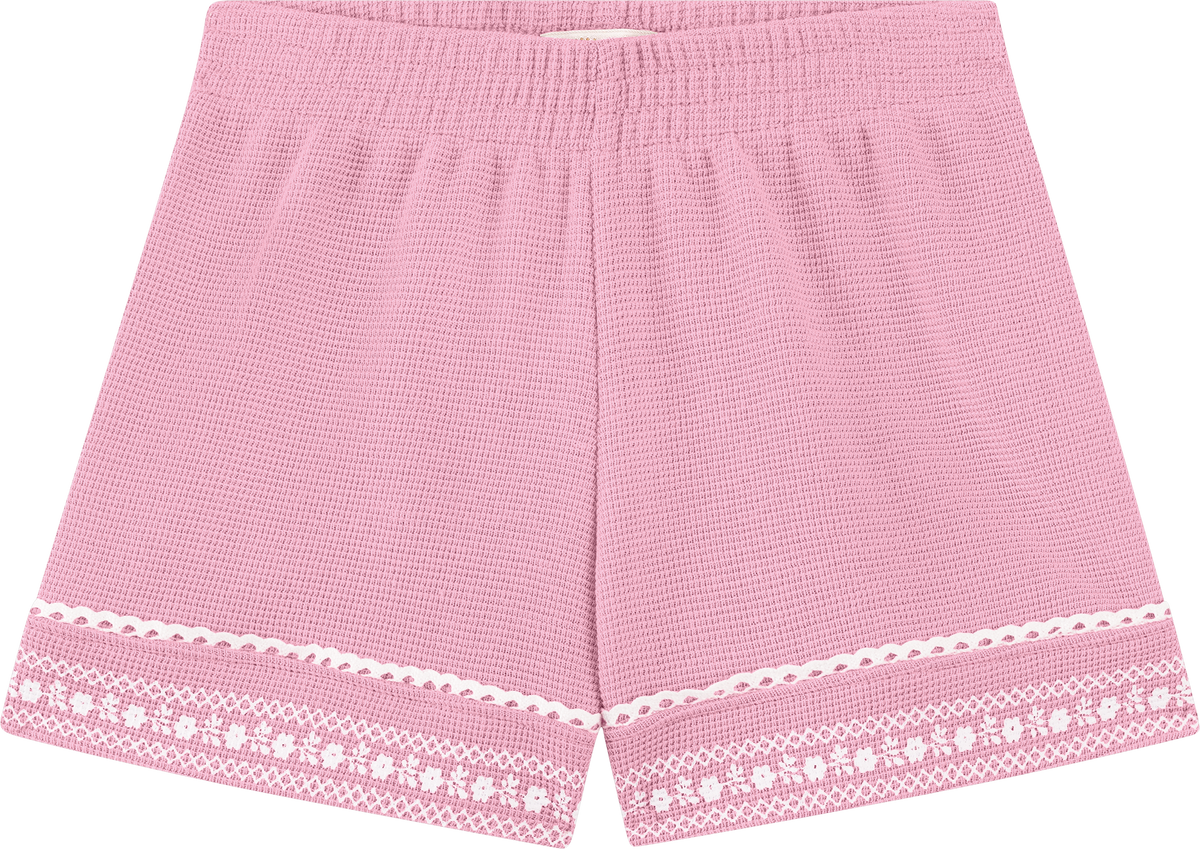 Foto oficial em alta — Conjunto Blusa em Cotton Penteado Shorts em Malha Wafer — BG0026 — costas