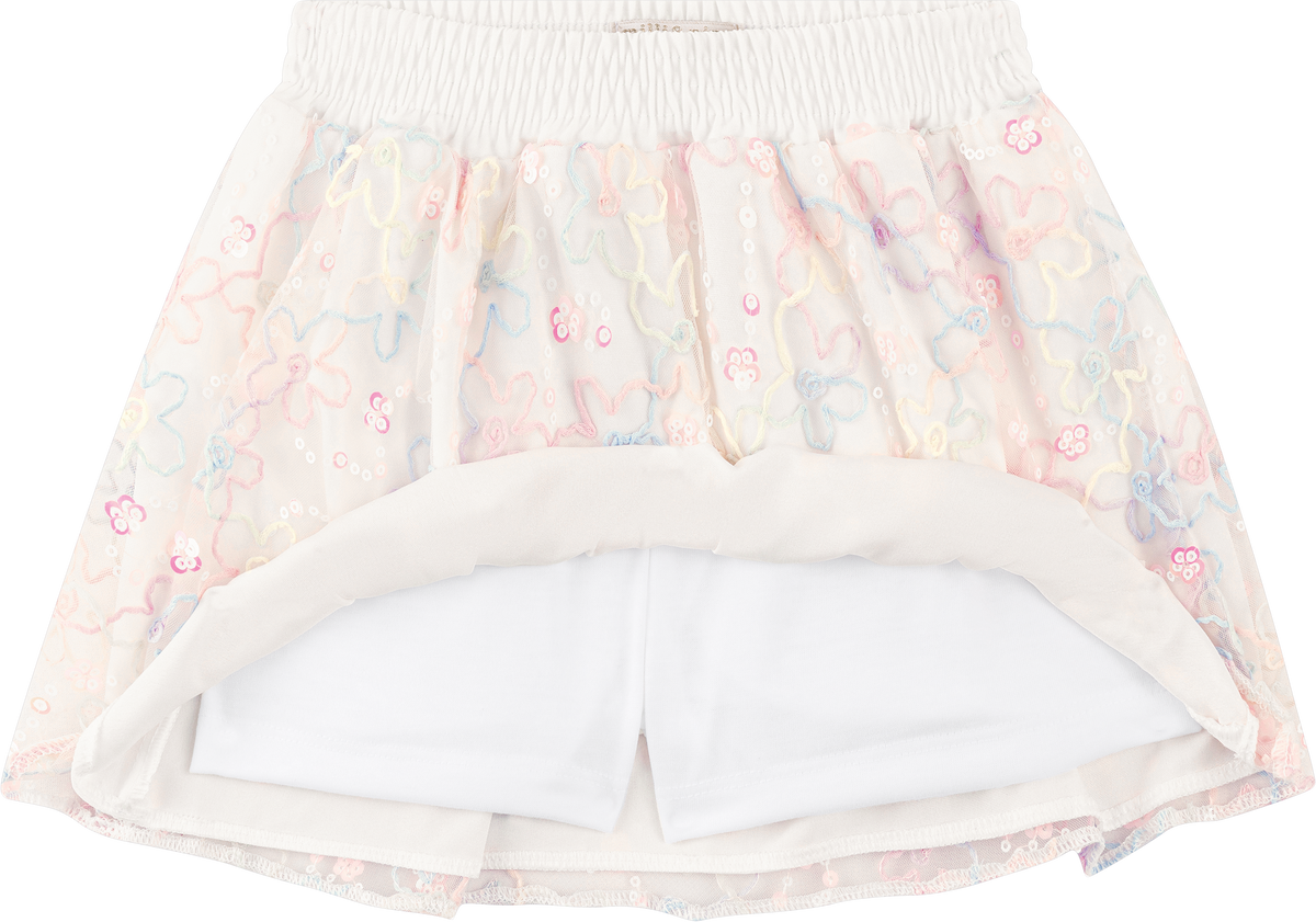 Foto oficial em alta — Conjunto Blusa em Cotton Penteado Saia em Tule Brilho de Primavera — BG0026 — detalhe 1