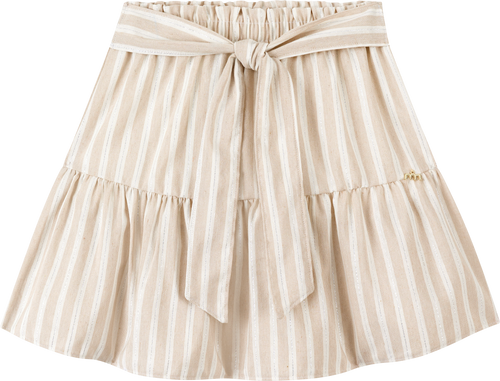 Foto oficial em alta — Blusa em Cotton Penteado e Saia em Tecido Sand Glow — BG0026 — costas