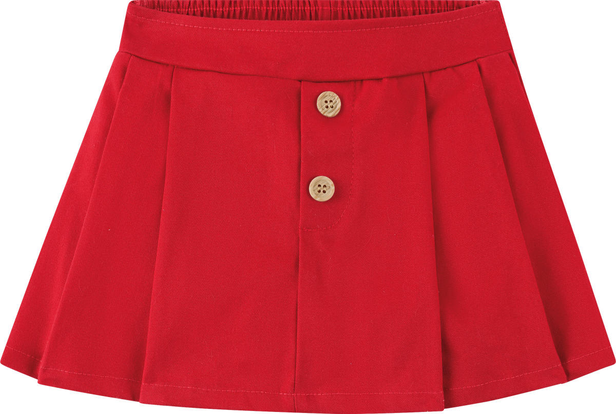 Foto oficial em alta — Conjunto Blusa em Cotton Penteado Short-saia em Sarja Juparanã — BG0026 — costas