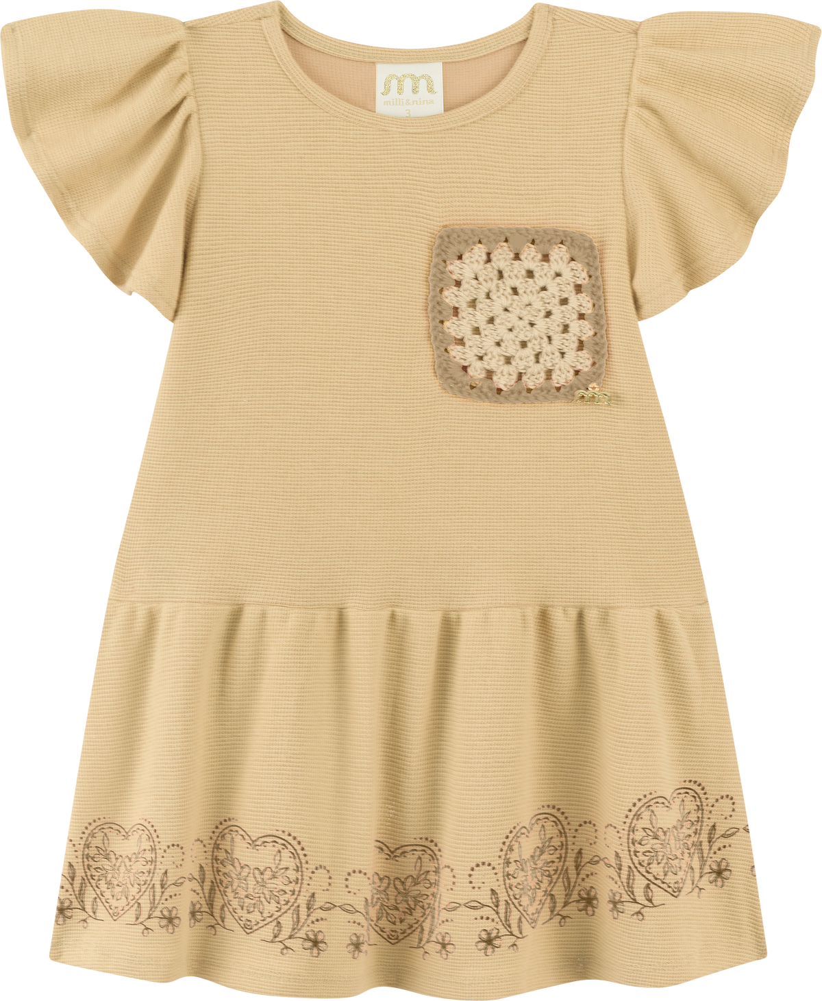 Foto oficial em alta — Vestido em Malha Wafer — BG0054 — frente