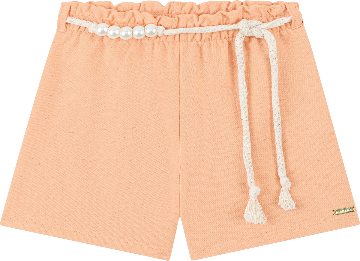 Foto oficial em alta — Conjunto Blusa em Cotton Penteado Shorts em Moletinho Linho — BG0048 — costas