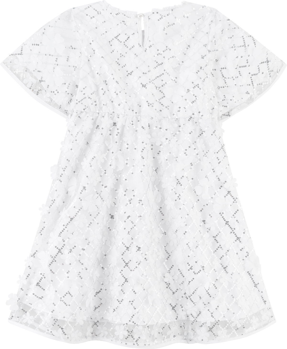 Foto oficial em alta — Vestido em Tule Cristal Florido — BC0001 — costas