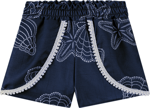 Foto oficial em alta — Conjunto Blusa em Cotton Linho e Shorts em Viscolinho Delicate Shells — BG0026 — costas