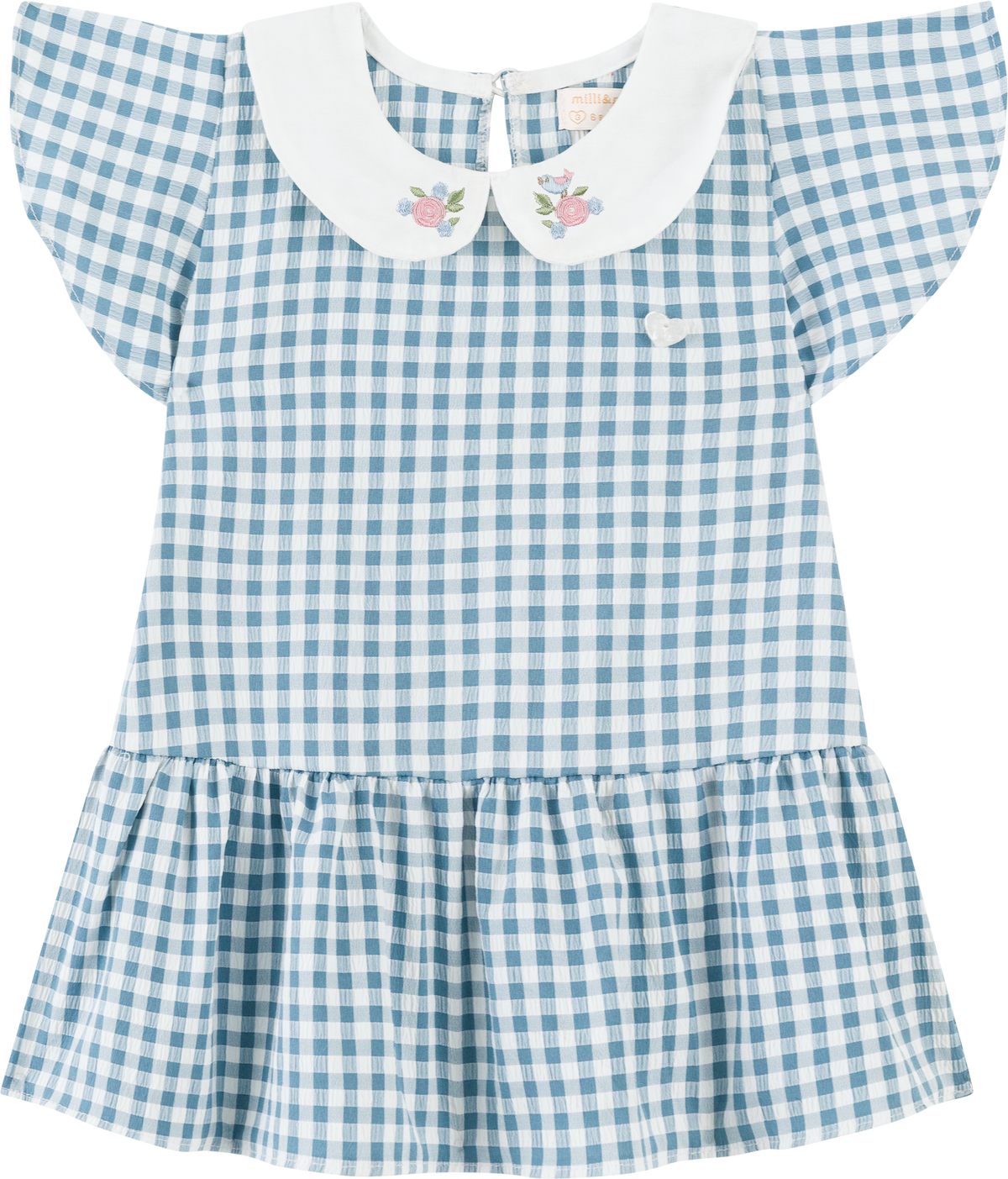 Foto oficial em alta — Vestido em Tecido Xadrez Vichy — AZ0270 — frente
