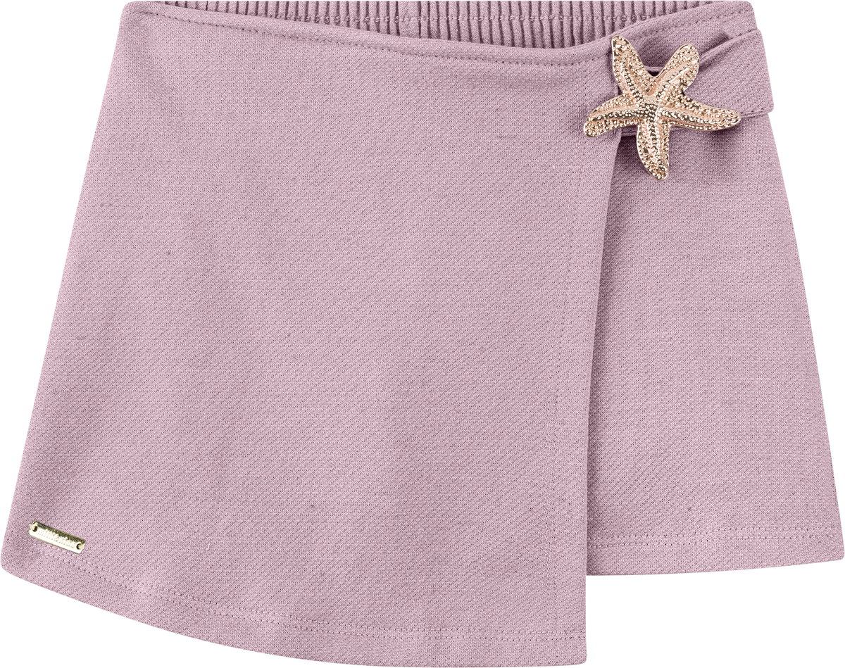 Foto oficial em alta — Conjunto Blusa em Cotton Linho e Short-saia em Moletinho Linho — BG0026 — costas