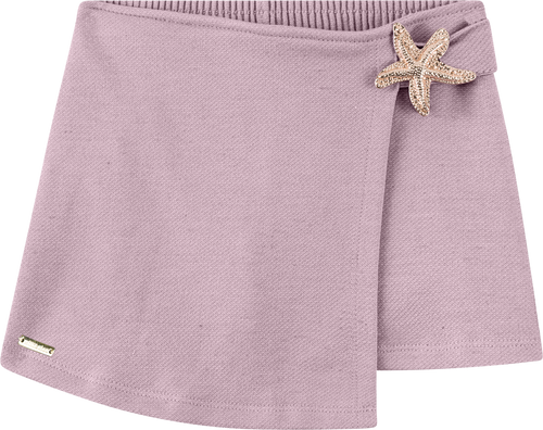 Foto oficial em alta — Conjunto Blusa em Cotton Linho e Short-saia em Moletinho Linho — BG0026 — costas