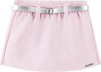 Foto oficial em alta — Conjunto Blusa em Canelado e Short-saia em Tecido Twill Brilho — BG0048 — costas
