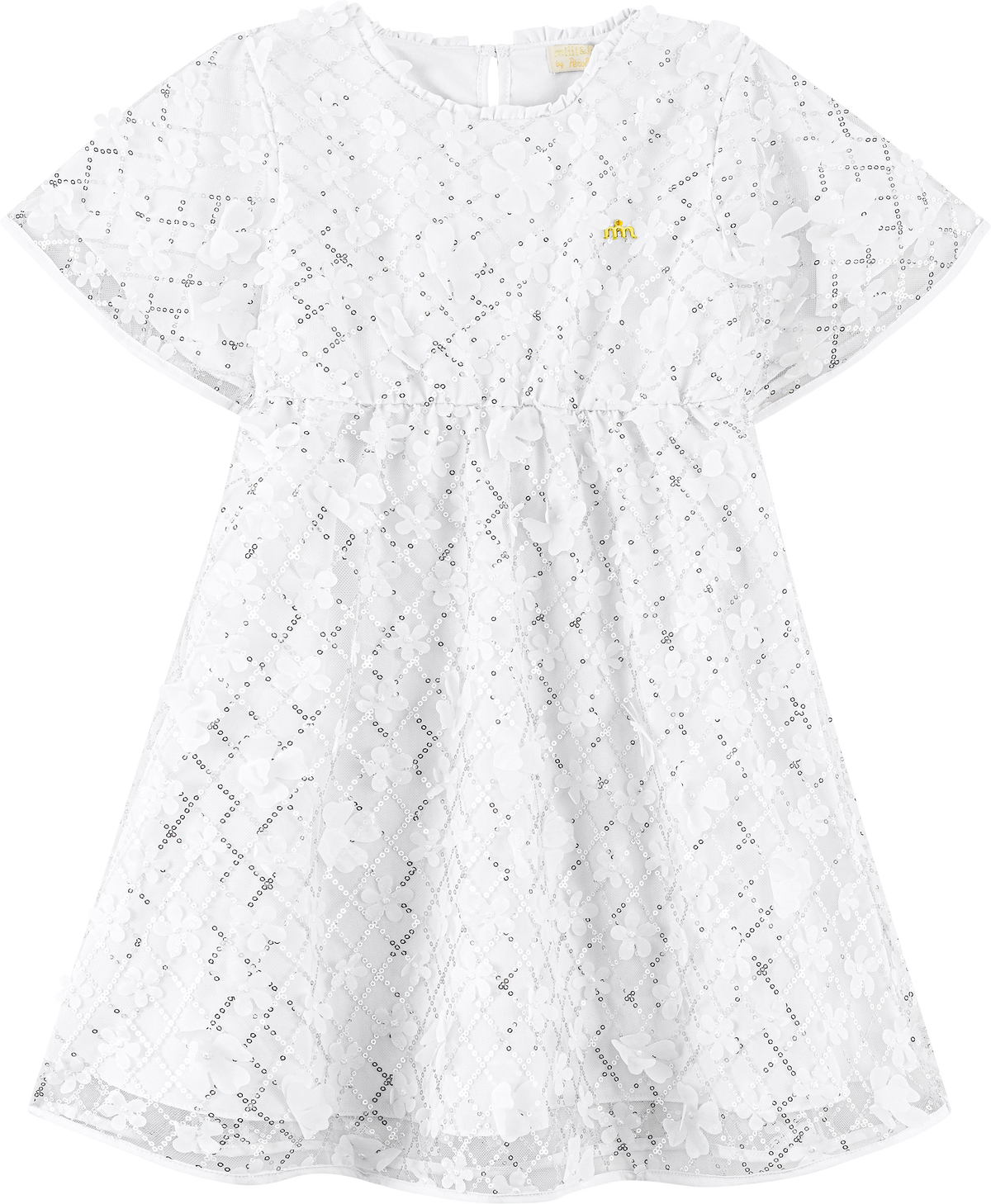 Foto oficial em alta — Vestido em Tule Cristal Florido — BC0001 — frente