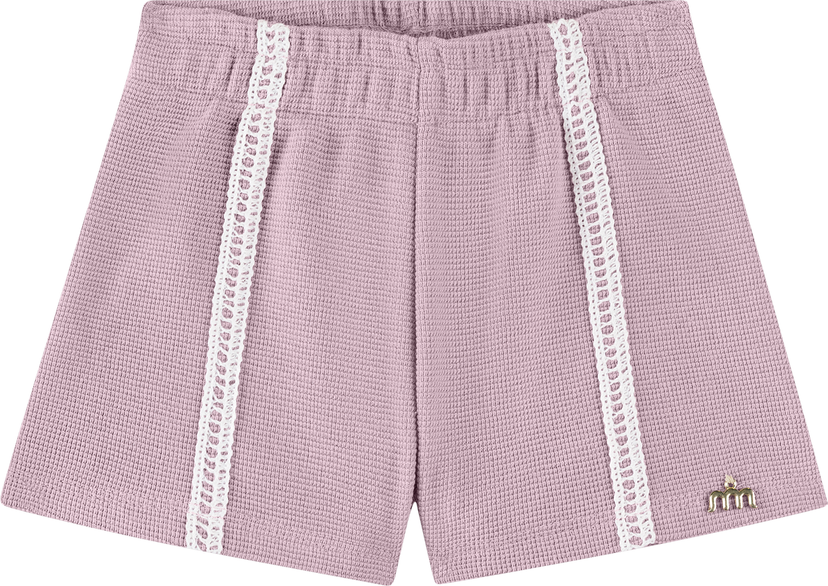 Foto oficial em alta — Conjunto Blusa em Tecido Listras Harmonia e Shorts em Malha Wafer — BG0026 — detalhe 1