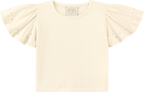 Foto oficial em alta — Conjunto Blusa em Cotton Penteado Jardineira em Tecido Twill Brilho — AZ0272 — costas