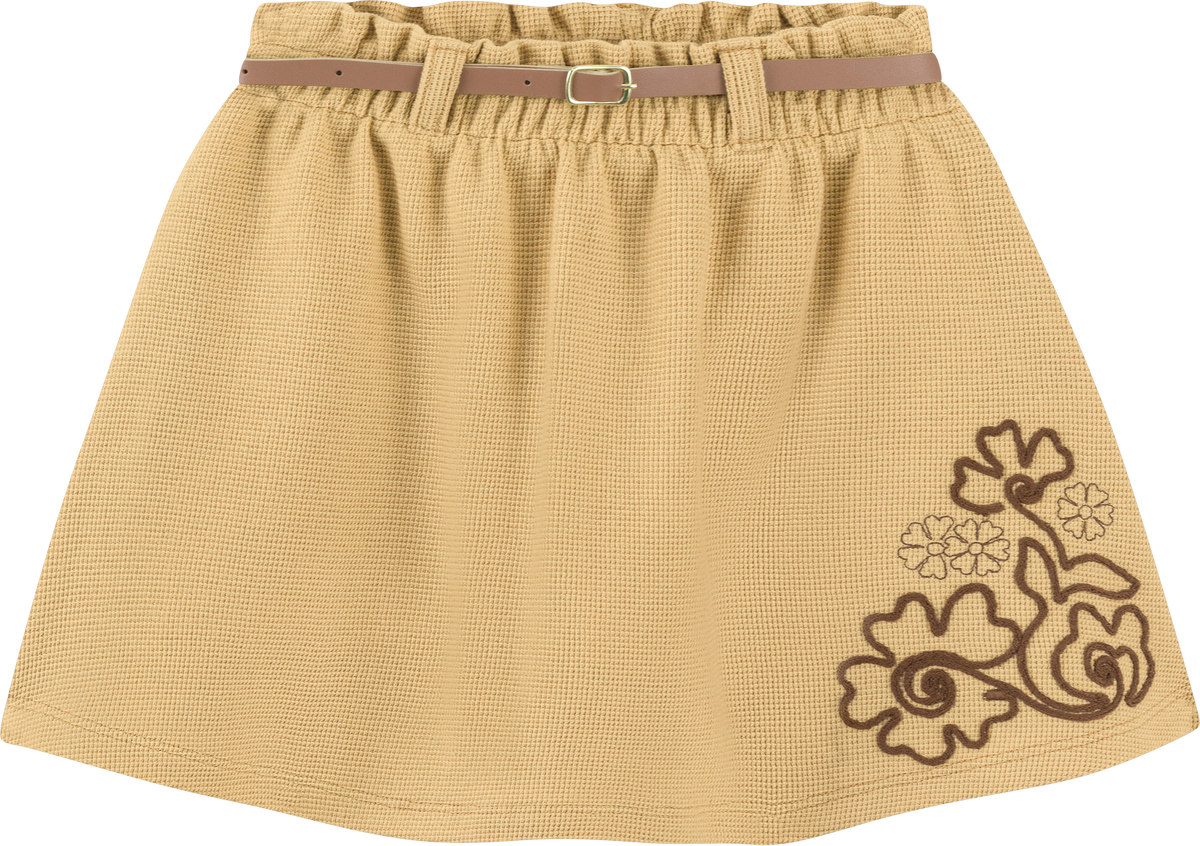 Foto oficial em alta — Conjunto Blusa em Cotton Penteado Saia em Malha Wafer — BG0026 — costas